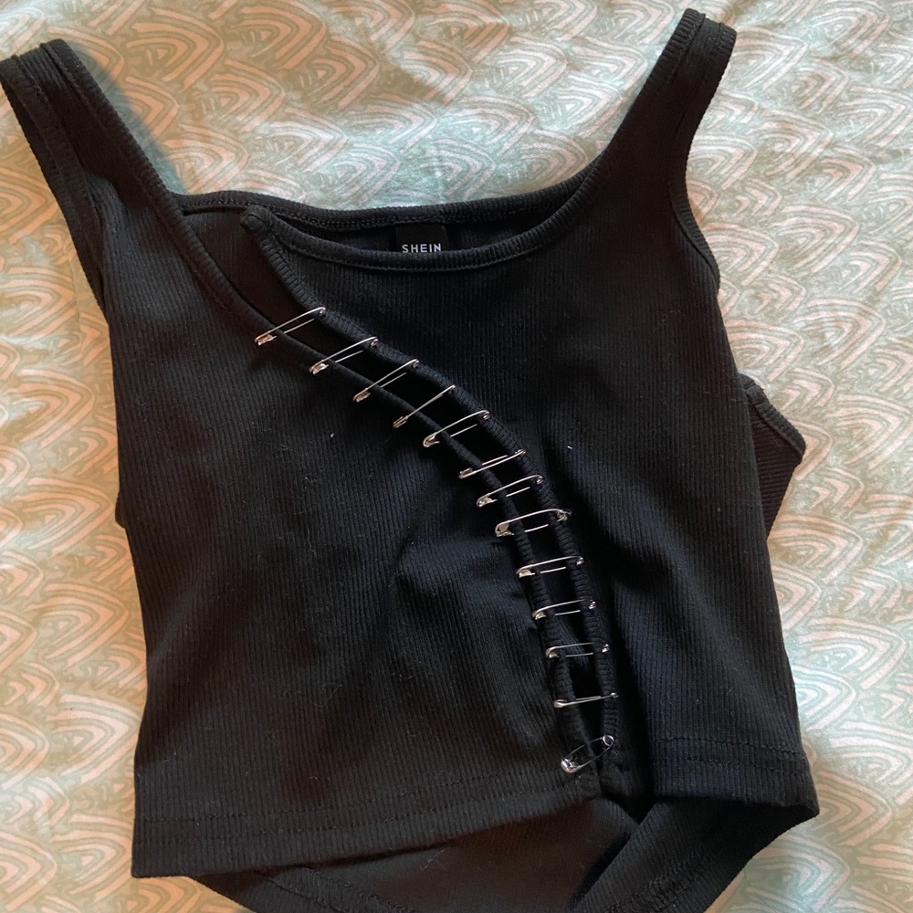 SHEIN safety pin crop top